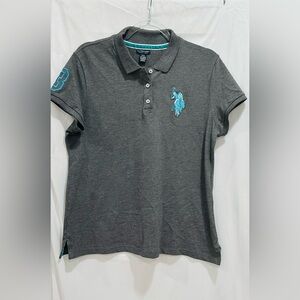 US Polo Assn Women's XXL Junior Grey‎ T-Shirt Embroidered Logo